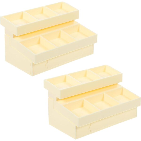 Didiseaon Set mit 2 Mini-Regalen für Gemüse und Obst in Beige für Puppenhäuser