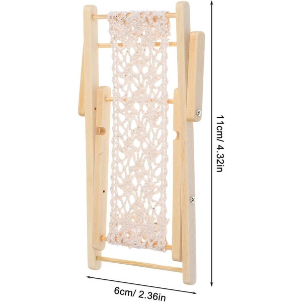 Set 3 Mini Sedie a Sdraio in Legno Beige per Micro Paesaggi e Case delle Bambole