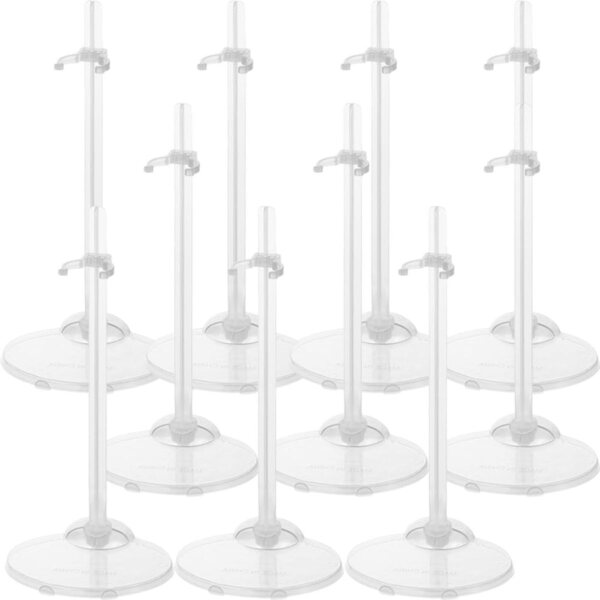 VICASKY Transparente Ständer für Puppen, Set mit 10 stabilen und widerstandsfähigen Teilen