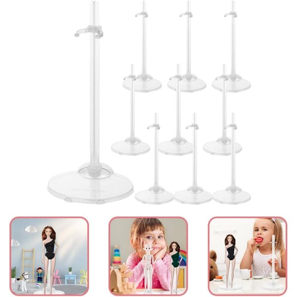 VICASKY Transparente Ständer für Puppen, Set mit 10 stabilen und widerstandsfähigen Teilen