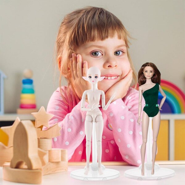 VICASKY Transparente Ständer für Puppen, Set mit 10 stabilen und widerstandsfähigen Teilen