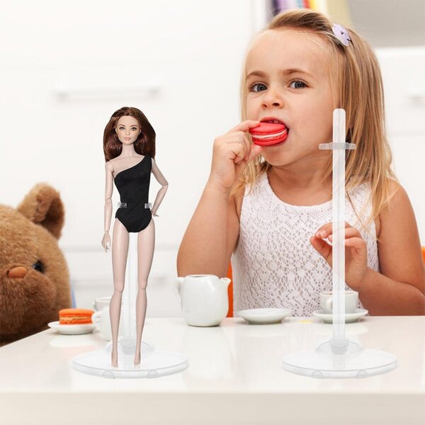 VICASKY Transparente Ständer für Puppen, Set mit 10 stabilen und widerstandsfähigen Teilen