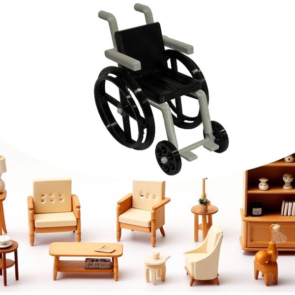 Mini-Stuhl 1:12 aus PP für Puppenhäuser und Dioramen – realistisches Modell TTETTZ
