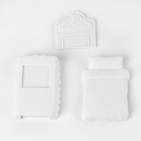 1:25 Miniatur-Einzelbett-Bausatz für Puppenhäuser und Feengärten