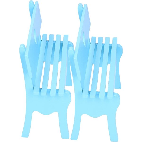 Dekorative Holzstühle Miniatur 2 Stück für Zuhause, Büro und Regale Blau Baxnore