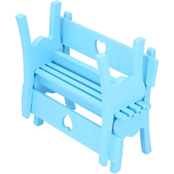 Dekorative Holzstühle Miniatur 2 Stück für Zuhause, Büro und Regale Blau Baxnore