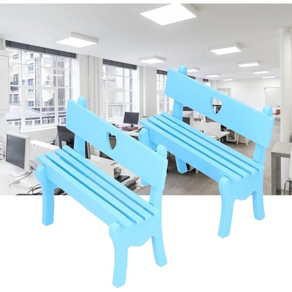 Dekorative Holzstühle Miniatur 2 Stück für Zuhause, Büro und Regale Blau Baxnore