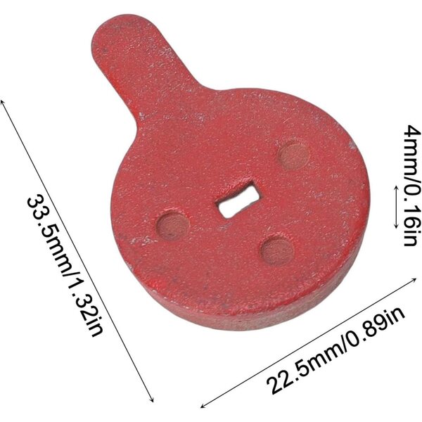 Pastiglie freno semi metalliche rosse per scooter elettrico 22,5x33,5x4mm - Confezione da 2