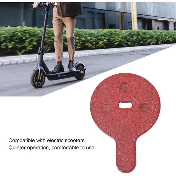 Pastiglie freno semi metalliche rosse per scooter elettrico 22,5x33,5x4mm - Confezione da 2