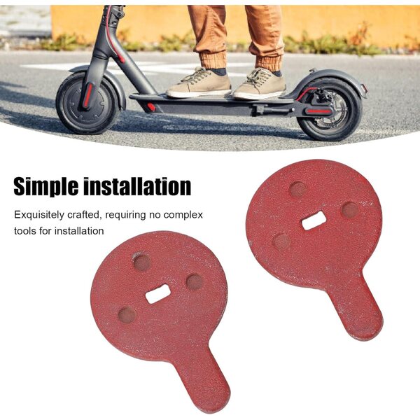 Pastiglie freno semi metalliche rosse per scooter elettrico 22,5x33,5x4mm - Confezione da 2