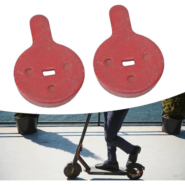 Pastiglie freno semi metalliche rosse per scooter elettrico 22,5x33,5x4mm - Confezione da 2