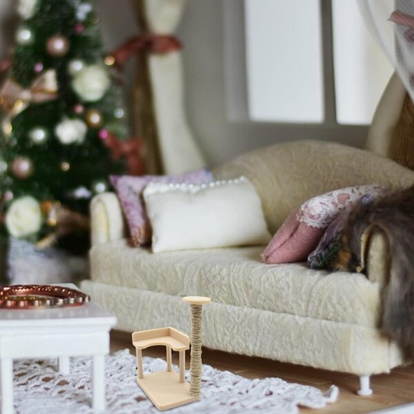 Albero per gatti miniatura in corda per casa delle bambole e scenari decorativi