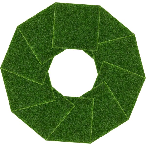 10pz Muschio Artificiale 15x15 cm per Terrarium e Decorazioni Naturali Indoor & Outdoor