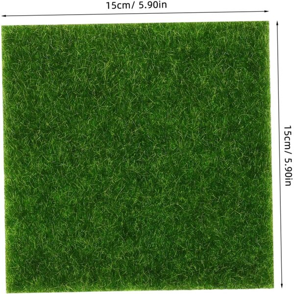 10pz Muschio Artificiale 15x15 cm per Terrarium e Decorazioni Naturali Indoor & Outdoor