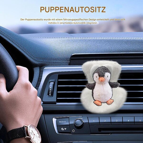 Autositz für Plüschpuppen mit großen Augen – weiches und dekoratives Accessoire