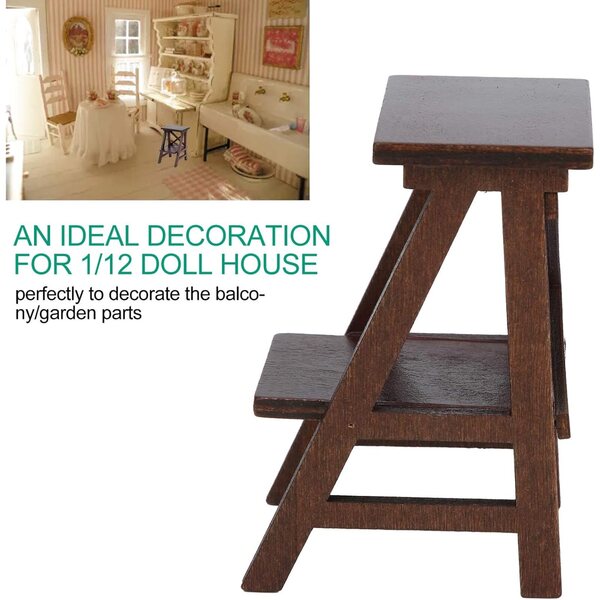 RIZGHWOY Scaffale in Miniatura in Legno Marrone per Casa delle Bambole 1/12, 9,7 cm