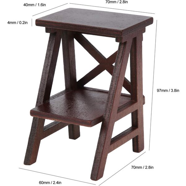 RIZGHWOY Scaffale in Miniatura in Legno Marrone per Casa delle Bambole 1/12, 9,7 cm