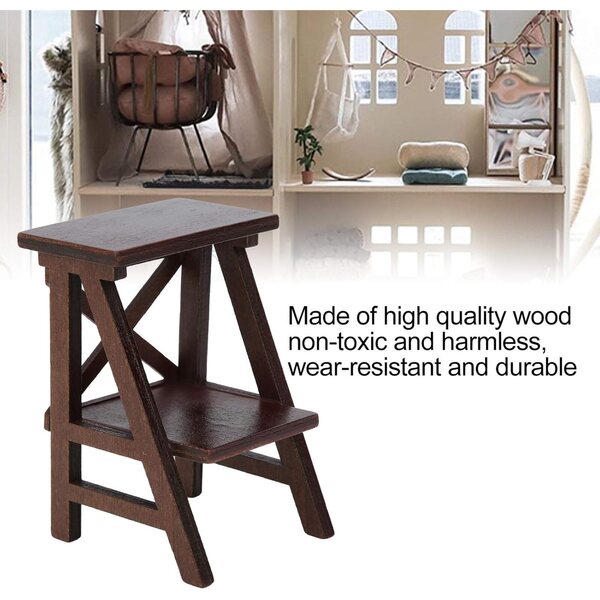 RIZGHWOY Scaffale in Miniatura in Legno Marrone per Casa delle Bambole 1/12, 9,7 cm