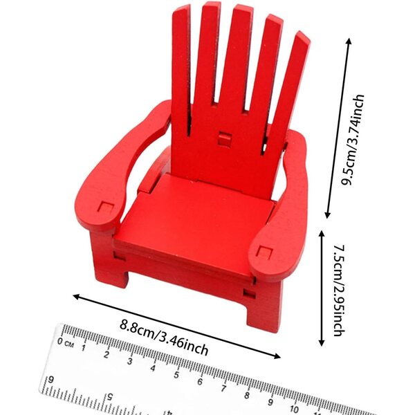 Sedia a dondolo in miniatura in legno per decorazioni natalizie e case delle bambole
