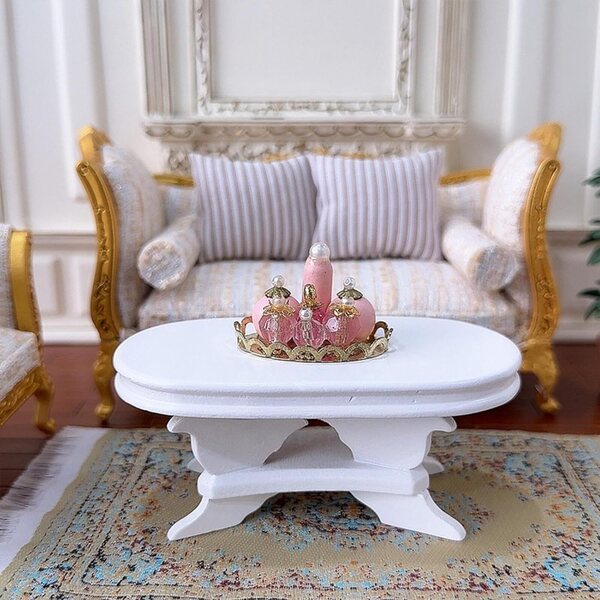 Tavolino in legno 1:12 per casa delle bambole - Modello miniatura per decorazioni realiste