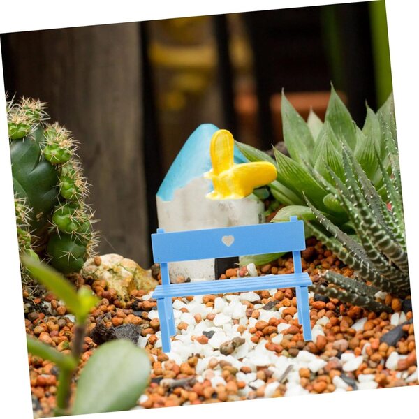 Levemolo Mini Panca in PLA per Casa delle Bambole - Decorazione Micro Paesaggio Blu