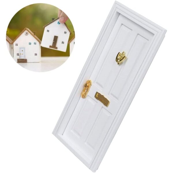 Gcroet Porta in Legno per Casa delle Bambole 1:12 Miniatura Accessori Mobili Bambini