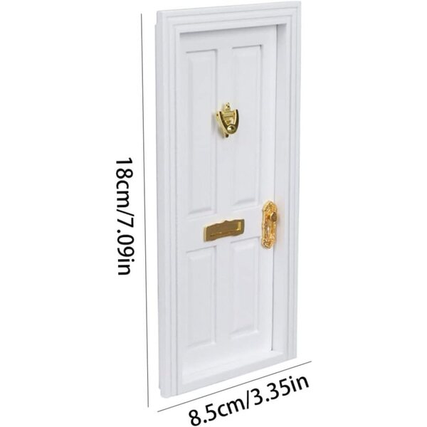 Gcroet Porta in Legno per Casa delle Bambole 1:12 Miniatura Accessori Mobili Bambini