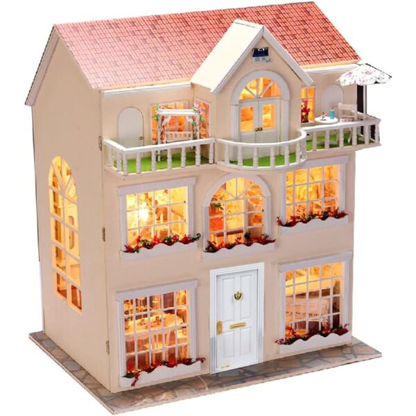 Gcroet Porta in Legno per Casa delle Bambole 1:12 Miniatura Accessori Mobili Bambini