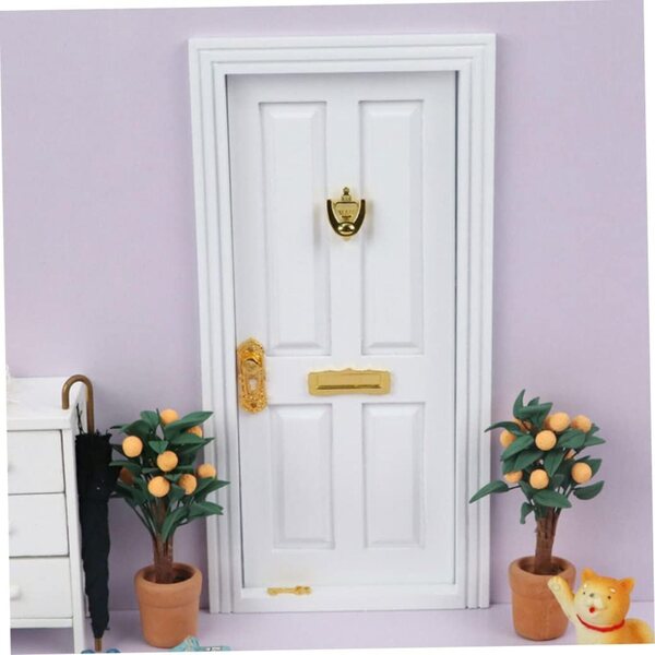 Gcroet Porta in Legno per Casa delle Bambole 1:12 Miniatura Accessori Mobili Bambini