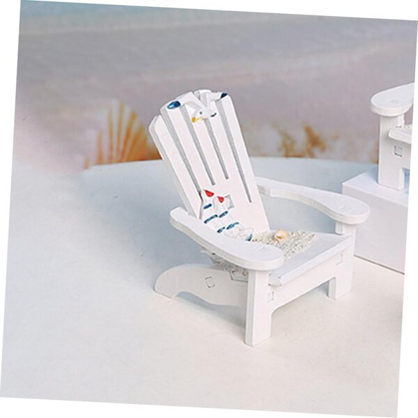LIFKOME Mini Sedia da Spiaggia Bianca in Legno per Casa delle Bambole e Decorazioni Marine