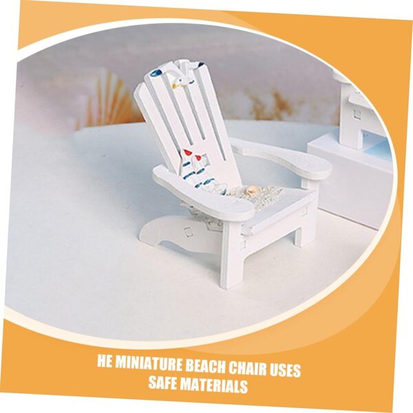 LIFKOME Mini Sedia da Spiaggia Bianca in Legno per Casa delle Bambole e Decorazioni Marine
