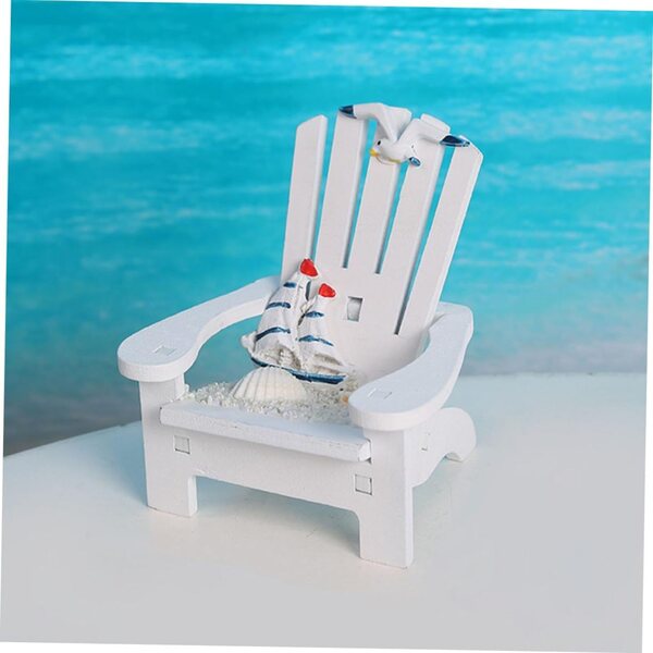 LIFKOME Mini Sedia da Spiaggia Bianca in Legno per Casa delle Bambole e Decorazioni Marine