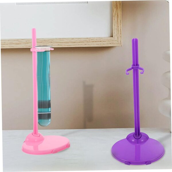 BESTonZON 24 pezzi Supporti per Bambole Miniature Stativi Sicuri Blu e Rosa