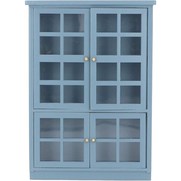 Armadio Libreria Miniatura 1:12 in Legno Blu Scuro per Casa delle Bambole