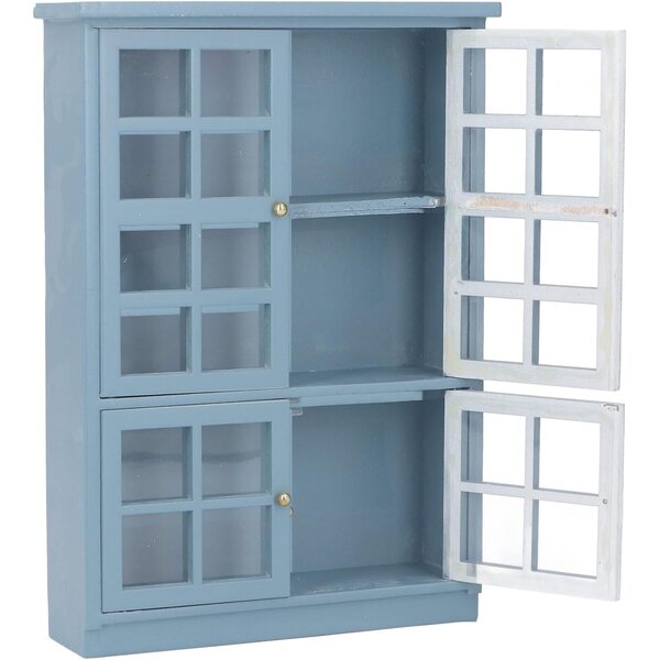 Armadio Libreria Miniatura 1:12 in Legno Blu Scuro per Casa delle Bambole