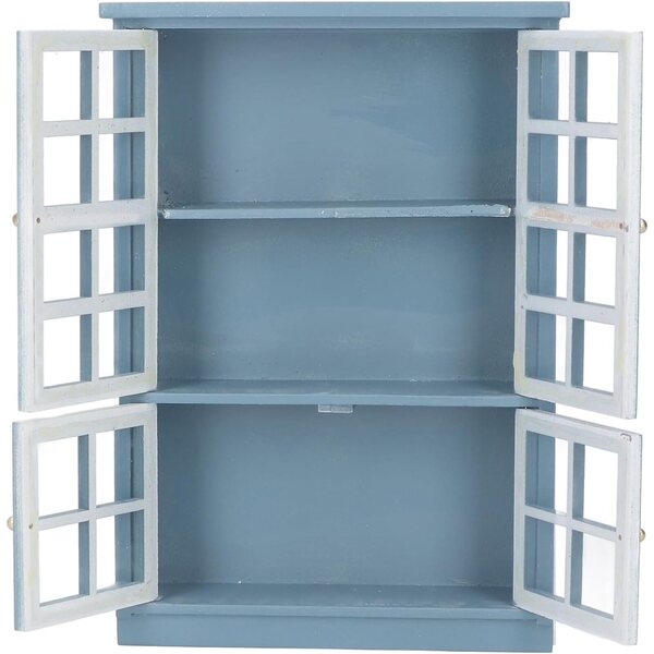 Armadio Libreria Miniatura 1:12 in Legno Blu Scuro per Casa delle Bambole