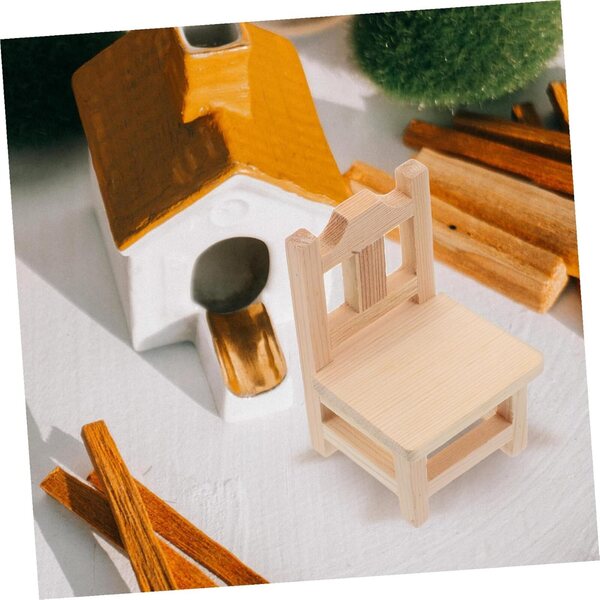 SAFIGLE Set 2 Mini Mobili in Legno per Casa delle Bambole: Panca e Sedia da Giardino