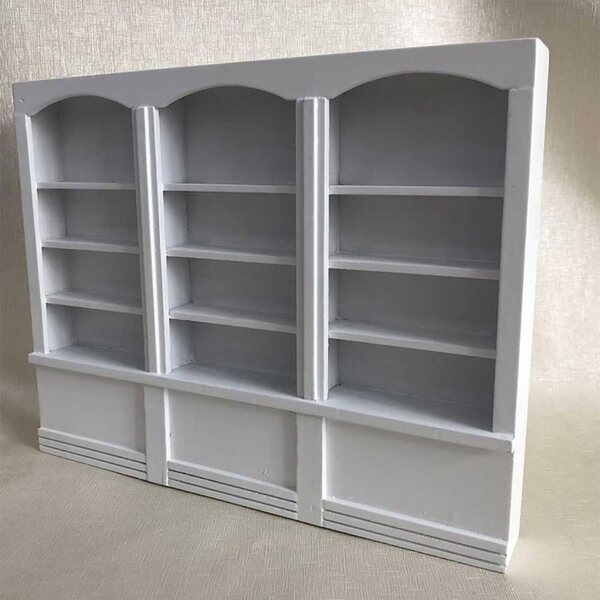 1/12 Mini-Bücherregal aus rotem Holz für Puppenhaus, einfach zu installieren
