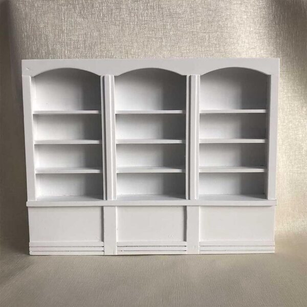 1/12 Mini-Bücherregal aus rotem Holz für Puppenhaus, einfach zu installieren
