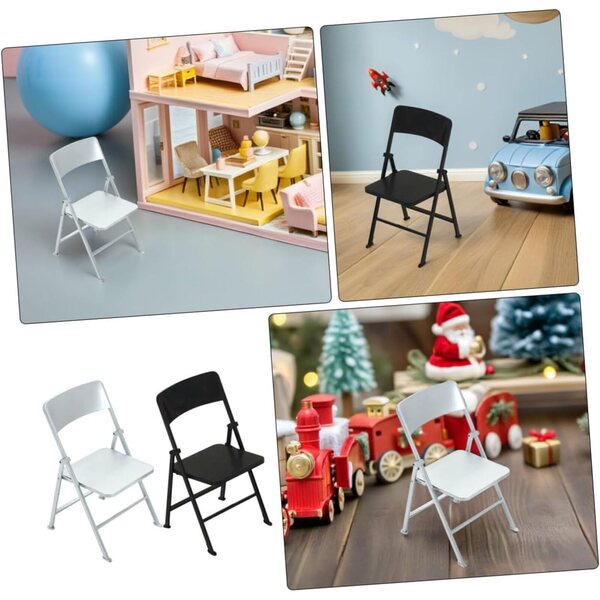ABOOFAN Set 2 Sedie Pieghevoli in Miniatura PVC per Casa delle Bambole Realistiche