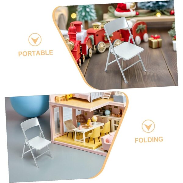 ABOOFAN Set 2 Sedie Pieghevoli in Miniatura PVC per Casa delle Bambole Realistiche