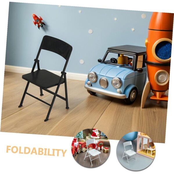ABOOFAN Set 2 Sedie Pieghevoli in Miniatura PVC per Casa delle Bambole Realistiche