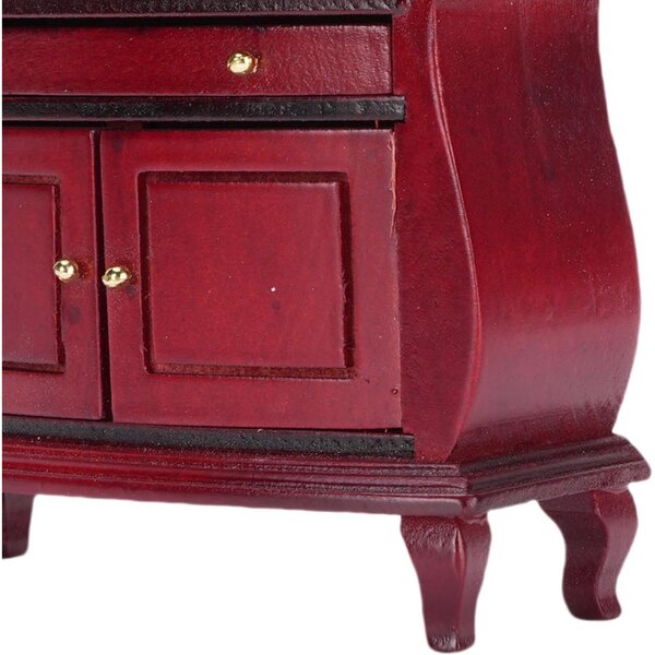 Srliya Miniatur-Bücherregal aus Holz, 1:12, europäischer Stil, Rot, für Puppenhäuser