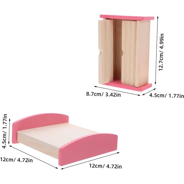 DIY-Puppenhaus-Möbelset aus Holz, robust und kreativ, einfach zu montieren