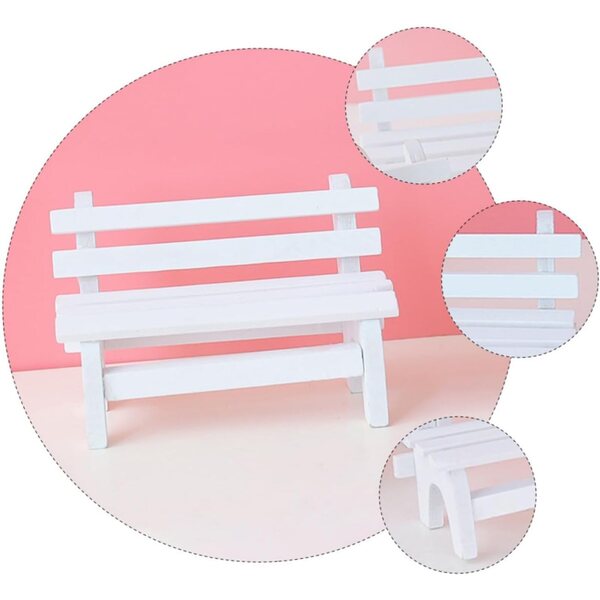 VICASKY Mini Panche in Legno 4 Pezzi per Casa delle Bambole e Decorazioni Micro Paesaggio