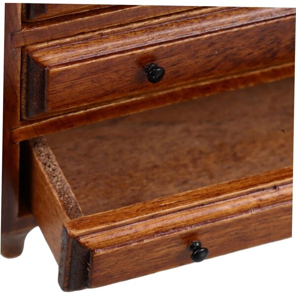 BESPORTBLE Mobiletto Vintage in Legno Massello per Case delle Bambole con Cassetti Funzionanti