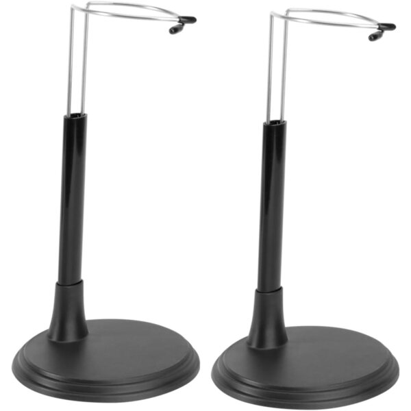 Set 2 Stand per Bambole in PVC Nero, Supporto Robusto Portatile per Esposizione