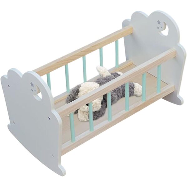 Lettino per Bambole in Legno Wusideday, Culla Miniatura Realistica per Bambini
