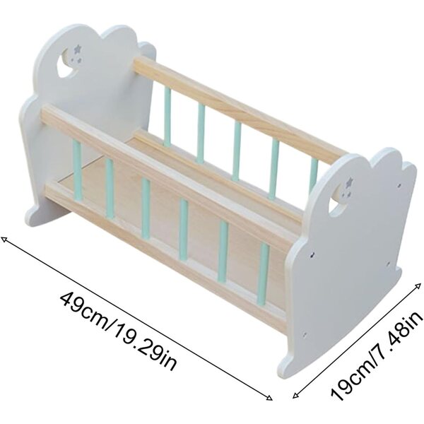 Lettino per Bambole in Legno Wusideday, Culla Miniatura Realistica per Bambini