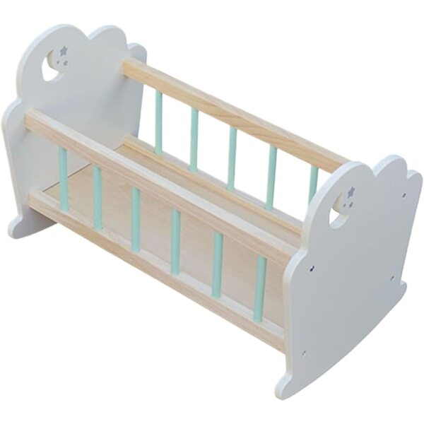 Lettino per Bambole in Legno Wusideday, Culla Miniatura Realistica per Bambini